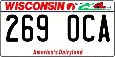 WI license plate 269OCA