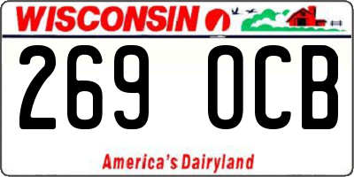 WI license plate 269OCB