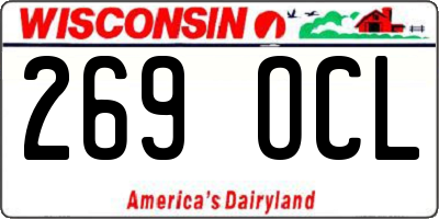 WI license plate 269OCL