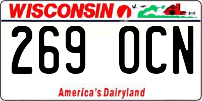 WI license plate 269OCN