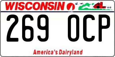 WI license plate 269OCP