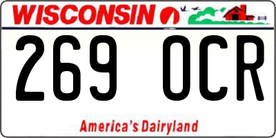 WI license plate 269OCR