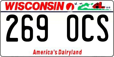 WI license plate 269OCS