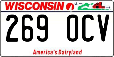 WI license plate 269OCV