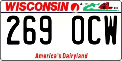 WI license plate 269OCW