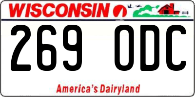WI license plate 269ODC