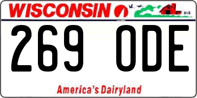 WI license plate 269ODE
