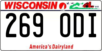 WI license plate 269ODI