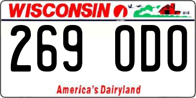 WI license plate 269ODO