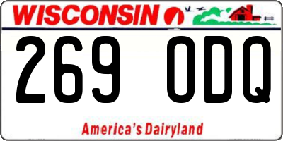 WI license plate 269ODQ