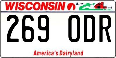WI license plate 269ODR