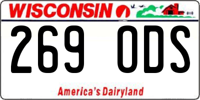 WI license plate 269ODS