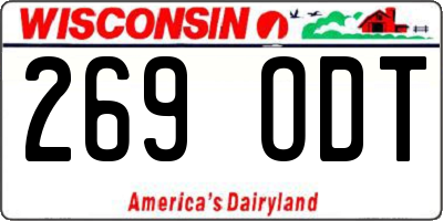 WI license plate 269ODT