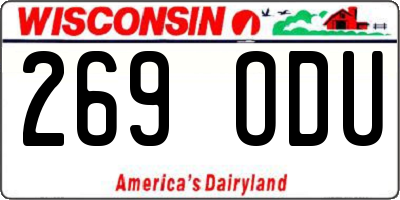 WI license plate 269ODU