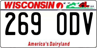 WI license plate 269ODV