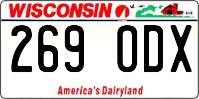WI license plate 269ODX