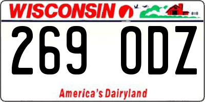 WI license plate 269ODZ