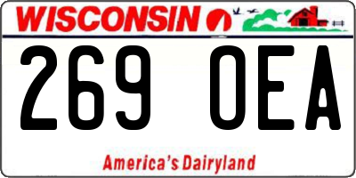 WI license plate 269OEA