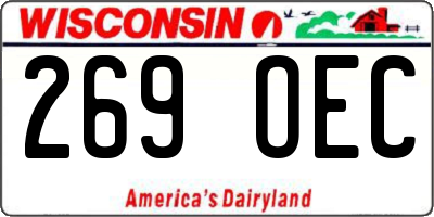 WI license plate 269OEC