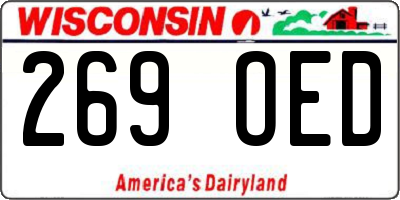 WI license plate 269OED