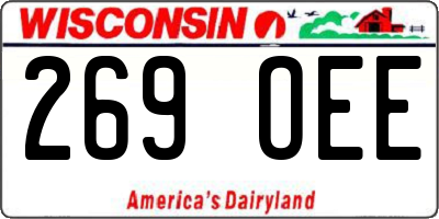 WI license plate 269OEE
