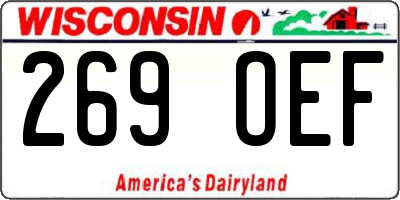 WI license plate 269OEF
