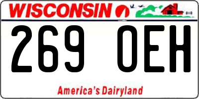WI license plate 269OEH