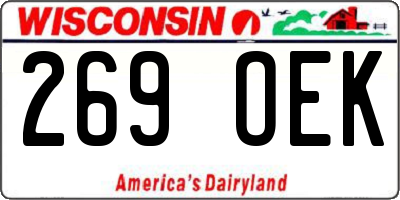WI license plate 269OEK