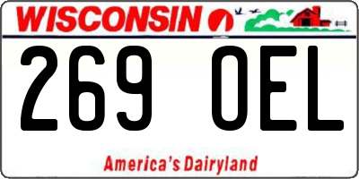 WI license plate 269OEL