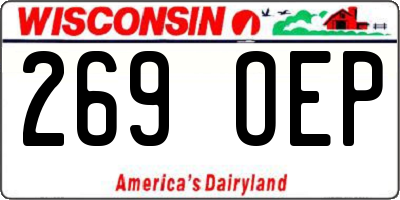 WI license plate 269OEP