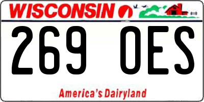 WI license plate 269OES