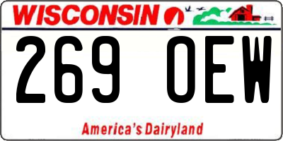 WI license plate 269OEW