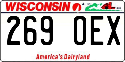 WI license plate 269OEX