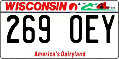 WI license plate 269OEY