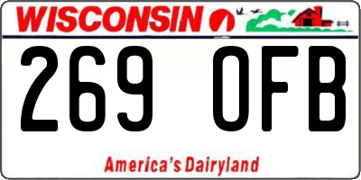 WI license plate 269OFB