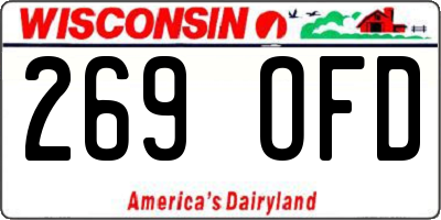 WI license plate 269OFD