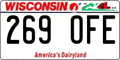 WI license plate 269OFE