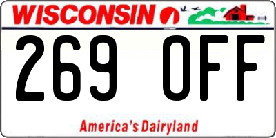 WI license plate 269OFF