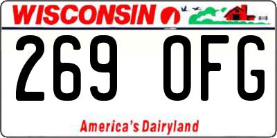 WI license plate 269OFG