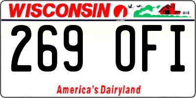 WI license plate 269OFI