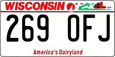 WI license plate 269OFJ