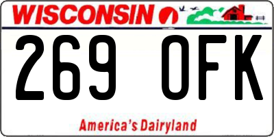 WI license plate 269OFK