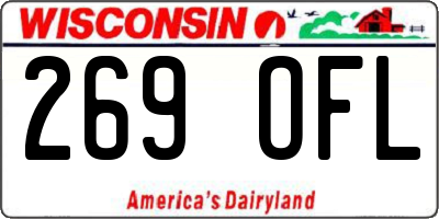 WI license plate 269OFL