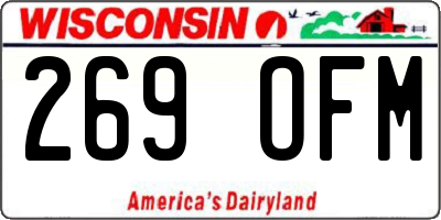 WI license plate 269OFM