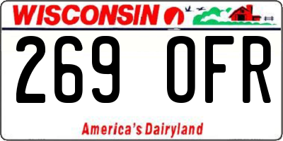 WI license plate 269OFR