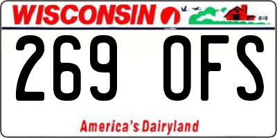 WI license plate 269OFS