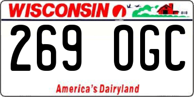 WI license plate 269OGC