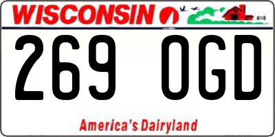 WI license plate 269OGD