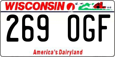 WI license plate 269OGF