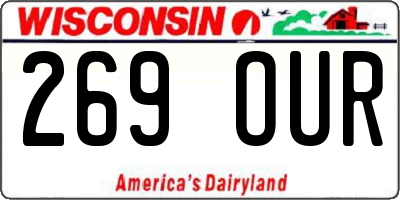 WI license plate 269OUR